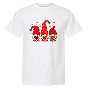 Valentine Gnomes Holding Heart Leopard Happy Valentine's Day Love Garment-Dyed Heavyweight T-Shirt