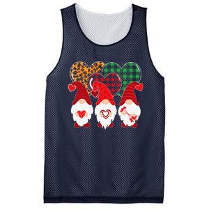 Valentine Gnomes Holding Heart Leopard Happy Valentine's Day Mesh Reversible Basketball Jersey Tank