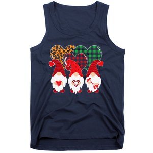 Valentine Gnomes Holding Heart Leopard Happy Valentine's Day Tank Top