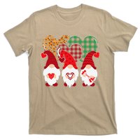 Valentine Gnomes Holding Heart Leopard Happy Valentine's Day T-Shirt