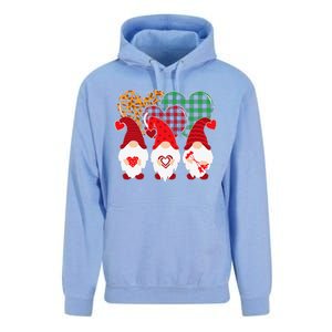 Valentine Gnomes Holding Heart Leopard Happy Valentine's Day Unisex Surf Hoodie