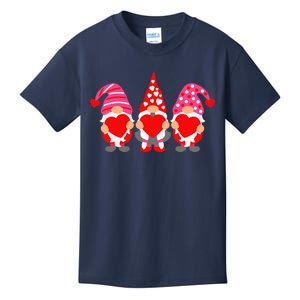 Valentine Gnomes Holding Hearts Valentine's Day Gnome Love Cute Kids T-Shirt