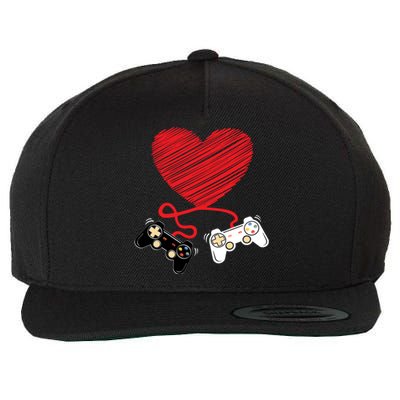 Video Gamer Heart Controllers Valentines Day Boy Girl Wool Snapback Cap