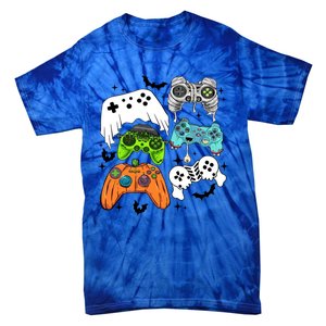 Video Game Halloween Skeleton Zombie Gaming Controllers Gift Tie-Dye T-Shirt