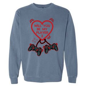 Video Gamer Heart Controller ValentineS Day Gift Garment-Dyed Sweatshirt