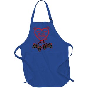 Video Gamer Heart Controller ValentineS Day Gift Full-Length Apron With Pockets