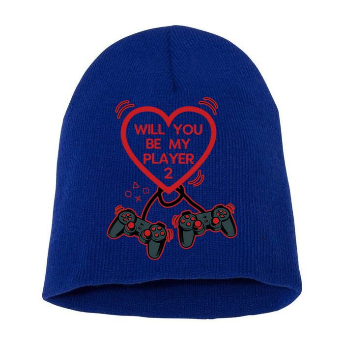 Video Gamer Heart Controller ValentineS Day Gift Short Acrylic Beanie