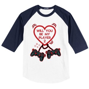 Video Gamer Heart Controller ValentineS Day Gift Baseball Sleeve Shirt