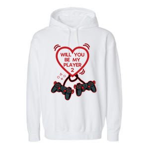 Video Gamer Heart Controller ValentineS Day Gift Garment-Dyed Fleece Hoodie