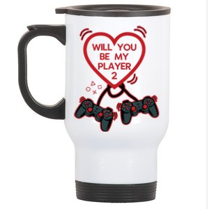 Video Gamer Heart Controller ValentineS Day Gift Stainless Steel Travel Mug