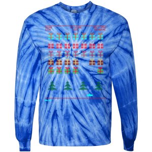 Video Game Inspired Ugly Christmas Cute Gift Tie-Dye Long Sleeve Shirt