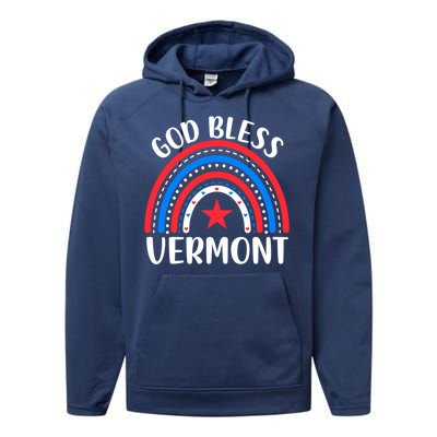 Vermongreat Gift I Love Vermont Usa Great Gift Performance Fleece Hoodie