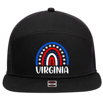 Virginia Gift I Love Virginia Usa Funny Gift 7 Panel Mesh Trucker Snapback Hat