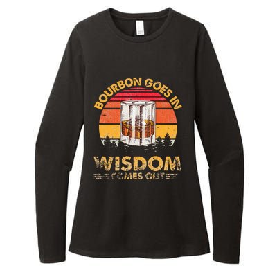 Vintage Goes In Wisdom Comes Out Bourbon Womens CVC Long Sleeve Shirt