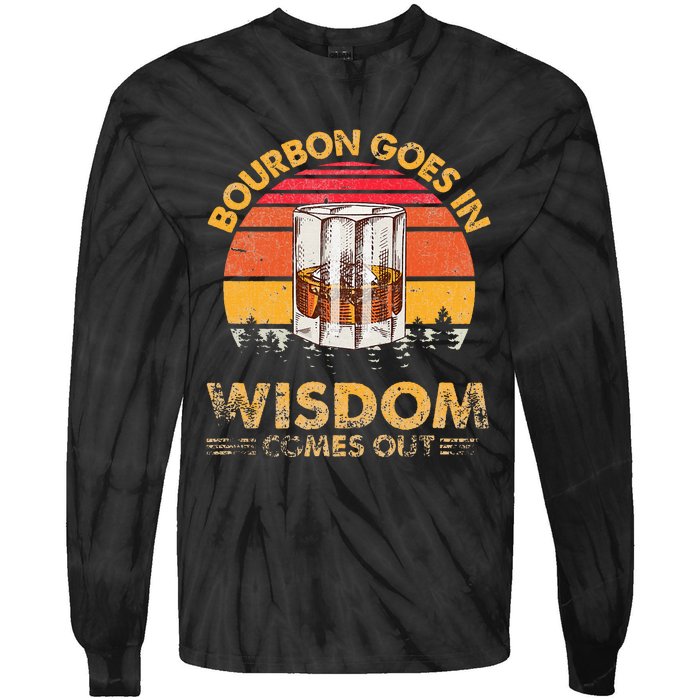 Vintage Goes In Wisdom Comes Out Bourbon Tie-Dye Long Sleeve Shirt