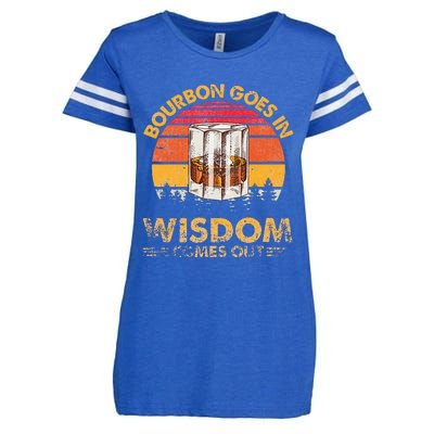 Vintage Goes In Wisdom Comes Out Bourbon Enza Ladies Jersey Football T-Shirt