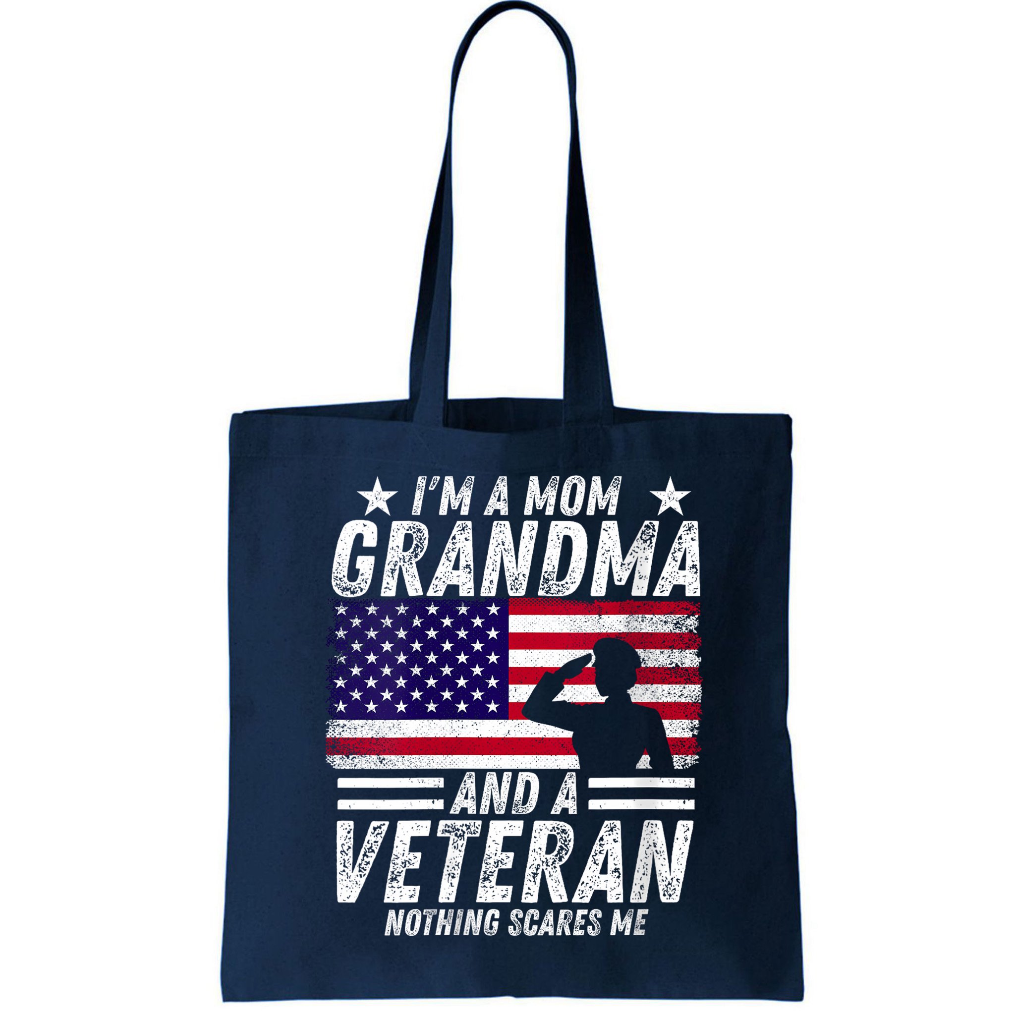  Veteran Grandma I'm a Mom Grandma and A Veteran Patriotic V-Neck Bag