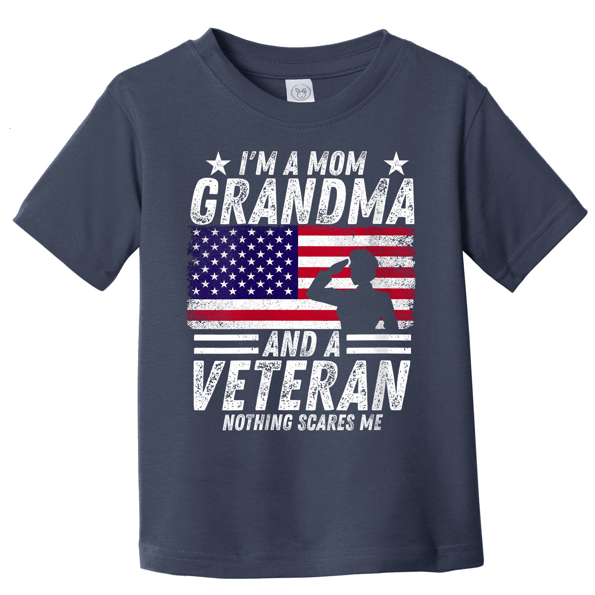  Veteran Grandma I'm a Mom Grandma and A Veteran Patriotic V-Neck Toddler T-Shirt