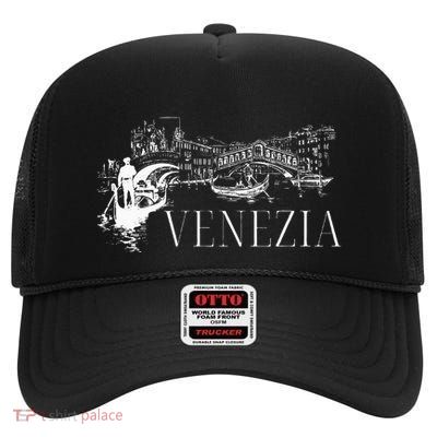 Venice Gondola Italy Venezia High Crown Mesh Back Trucker Hat