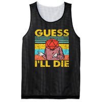 Vintage Guess I'll Die Dungeon Funny Nerdy Gamer D20 Mesh Reversible Basketball Jersey Tank