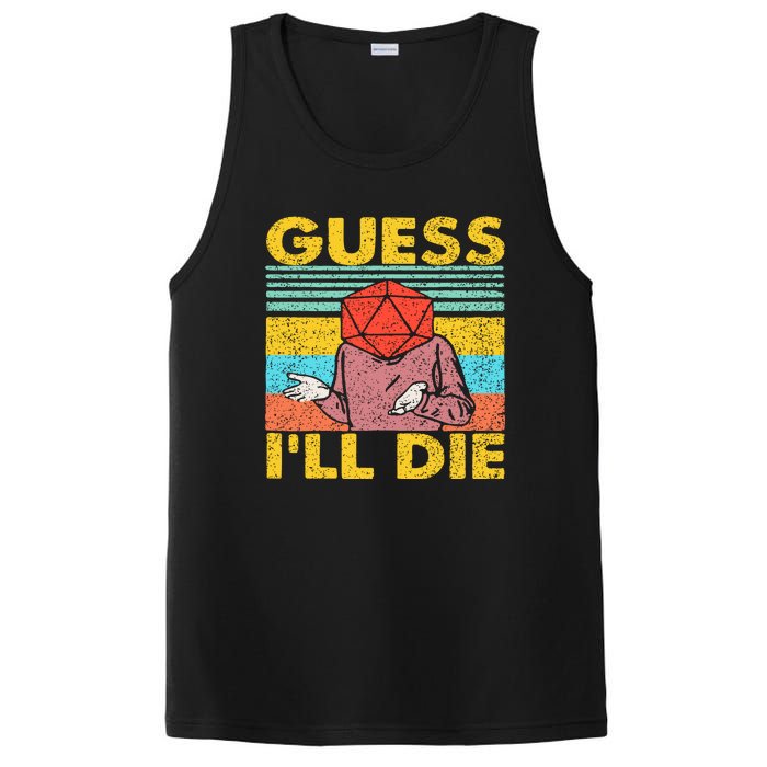 Vintage Guess I'll Die Dungeon Funny Nerdy Gamer D20 PosiCharge Competitor Tank