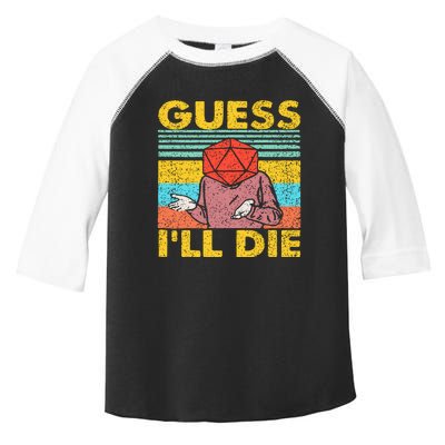 Vintage Guess I'll Die Dungeon Funny Nerdy Gamer D20 Toddler Fine Jersey T-Shirt