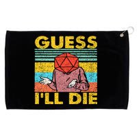 Vintage Guess I'll Die Dungeon Funny Nerdy Gamer D20 Grommeted Golf Towel