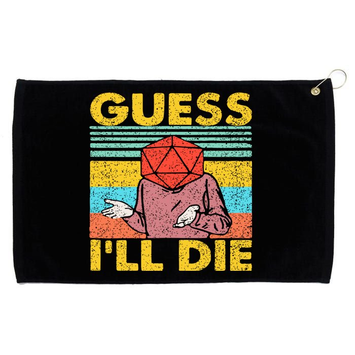 Vintage Guess I'll Die Dungeon Funny Nerdy Gamer D20 Grommeted Golf Towel