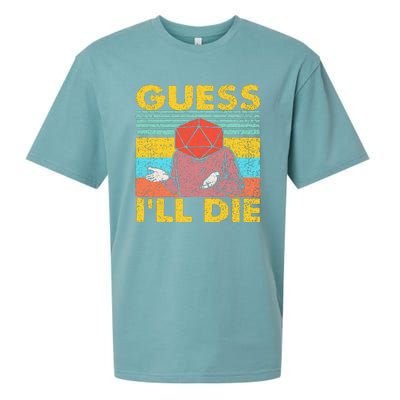 Vintage Guess I'll Die Dungeon Funny Nerdy Gamer D20 Sueded Cloud Jersey T-Shirt