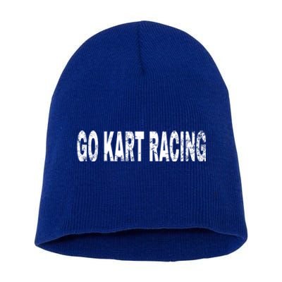 Vintage Go Kart Racing White Text Hobby Gift Short Acrylic Beanie