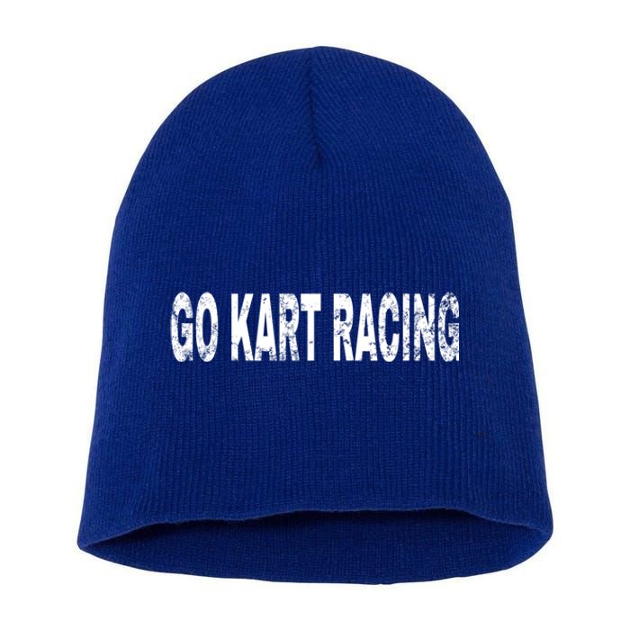 Vintage Go Kart Racing White Text Hobby Gift Short Acrylic Beanie