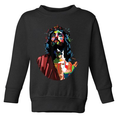 Vintage Got King Jesus Christ Sweet Face Image Toddler Sweatshirt