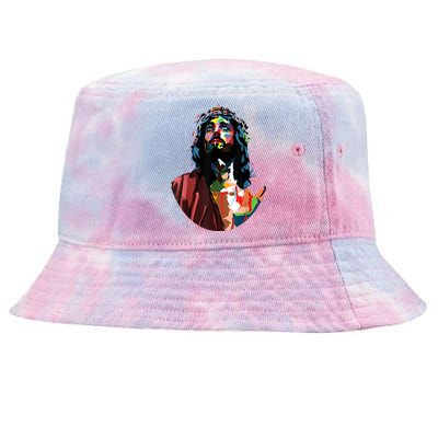 Vintage Got King Jesus Christ Sweet Face Image Tie-Dyed Bucket Hat