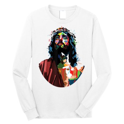 Vintage Got King Jesus Christ Sweet Face Image Long Sleeve Shirt
