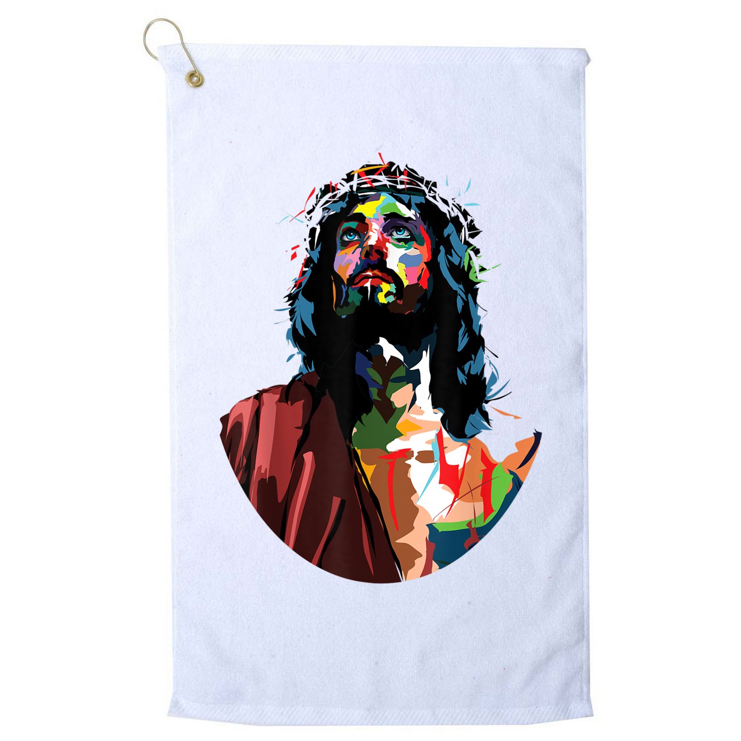 Vintage Got King Jesus Christ Sweet Face Image Golf Towel