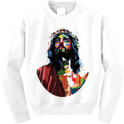 Vintage Got King Jesus Christ Sweet Face Image Kids Sweatshirt