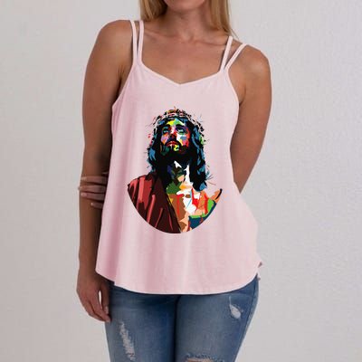 Vintage Got King Jesus Christ Sweet Face Image Women's Strappy Tank