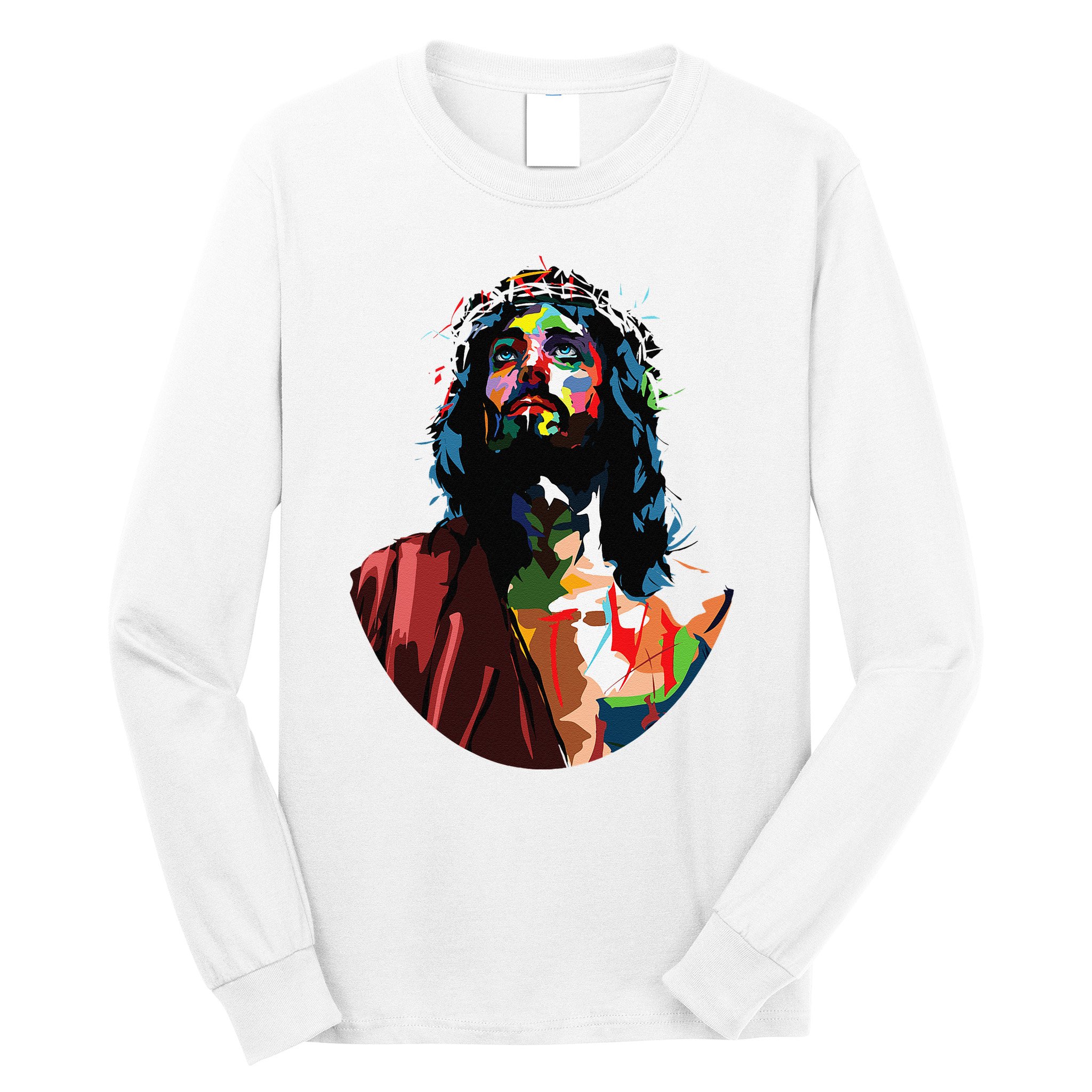 Vintage Got King Jesus Christ Sweet Face Image Long Sleeve Shirt