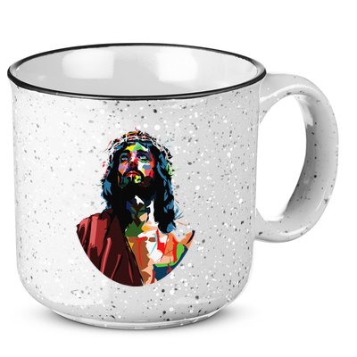 Vintage Got King Jesus Christ Sweet Face Image 15oz Campfire Ceramic Mug