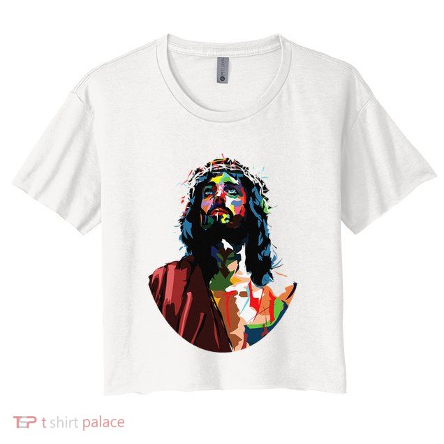 Vintage Got King Jesus Christ Sweet Face Image Crop Top