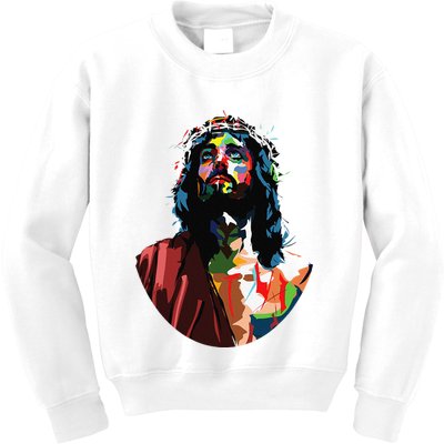Vintage Got King Jesus Christ Sweet Face Image Kids Sweatshirt