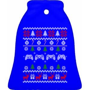 Video Game Lover Ugly Christmas Sweater Sport Player Xmas Gift Ceramic Bell Ornament