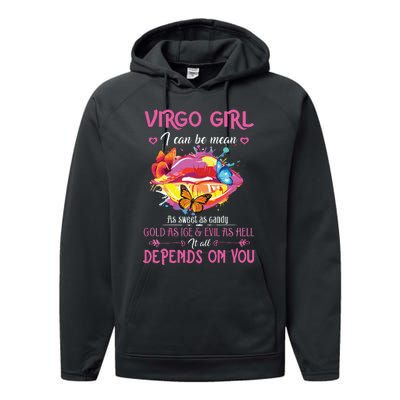 Virgo Girl Lips August September Queen Cool Birthday Zodiac Performance Fleece Hoodie