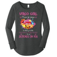 Virgo Girl Lips August September Queen Cool Birthday Zodiac Women's Perfect Tri Tunic Long Sleeve Shirt