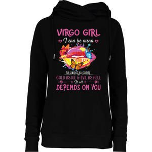 Virgo Girl Lips August September Queen Cool Birthday Zodiac Womens Funnel Neck Pullover Hood