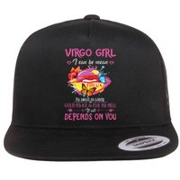 Virgo Girl Lips August September Queen Cool Birthday Zodiac Flat Bill Trucker Hat