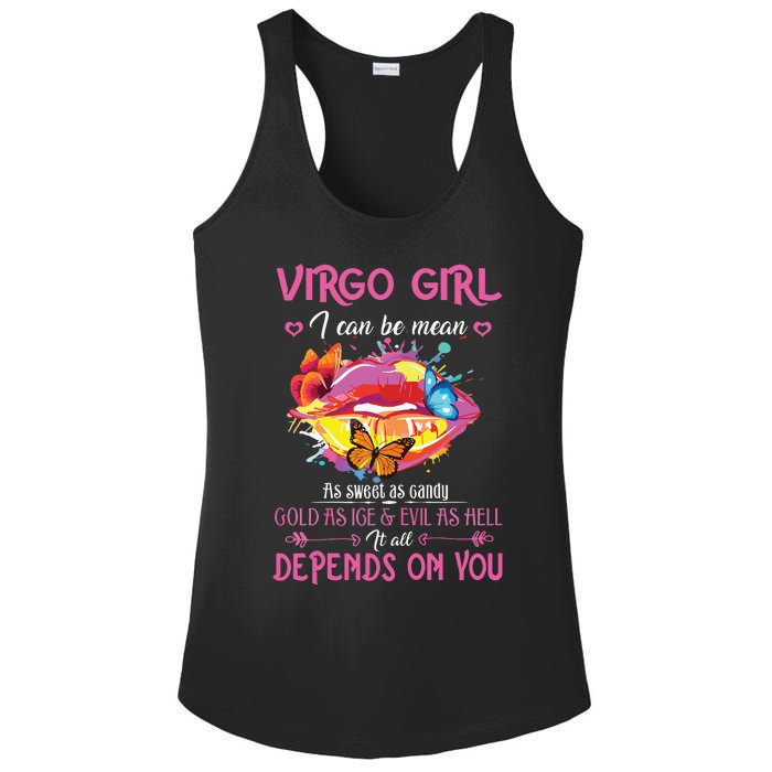 Virgo Girl Lips August September Queen Cool Birthday Zodiac Ladies PosiCharge Competitor Racerback Tank