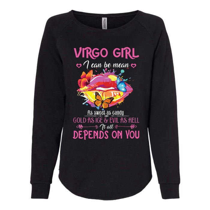 Virgo Girl Lips August September Queen Cool Birthday Zodiac Womens California Wash Sweatshirt