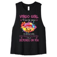 Virgo Girl Lips August September Queen Cool Birthday Zodiac Women's Racerback Cropped Tank