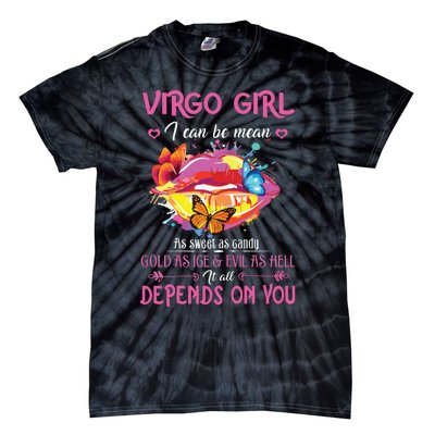 Virgo Girl Lips August September Queen Cool Birthday Zodiac Tie-Dye T-Shirt